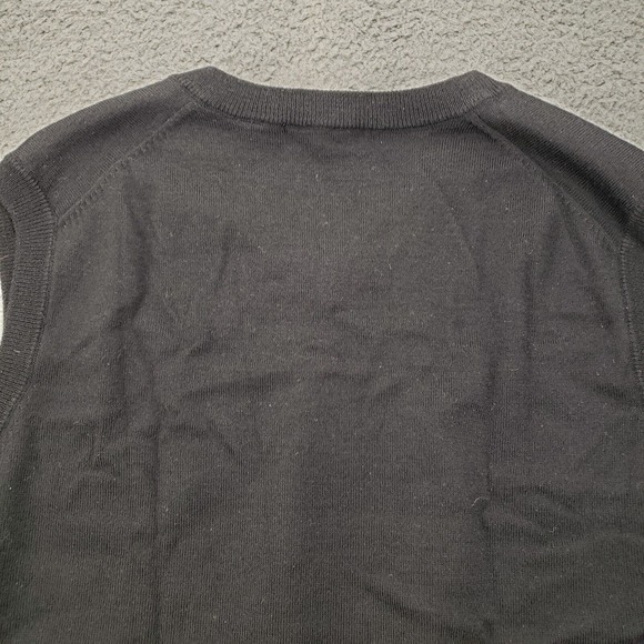 Alan Flusser Sweater Mens XL Black Wool V-Neck Sleeveless Vest‎ Golf Lightweight - Picture 2 of 14